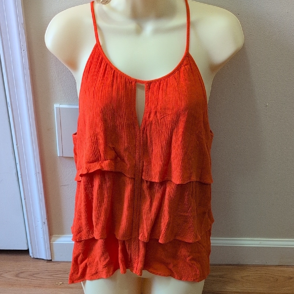 Vibrant Orange Layered Camisole Top